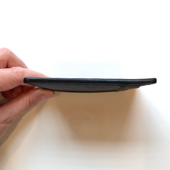 π2xHPπ COACH Slim Flat Leather Card Case / Wallet in Denim Blue & Black EUC - Picture 13 of 15